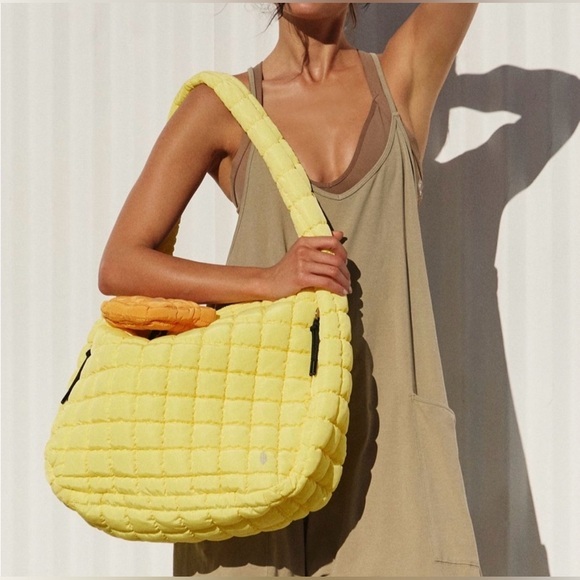 FP Movement by Free People Handbags - NWT Free People Movement Quilted Carryall Bag in Sour Citrus Sun Yellow New